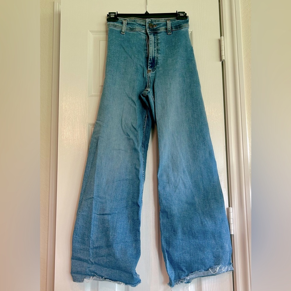 Zara High Rise Wide Leg Jeans Size 2